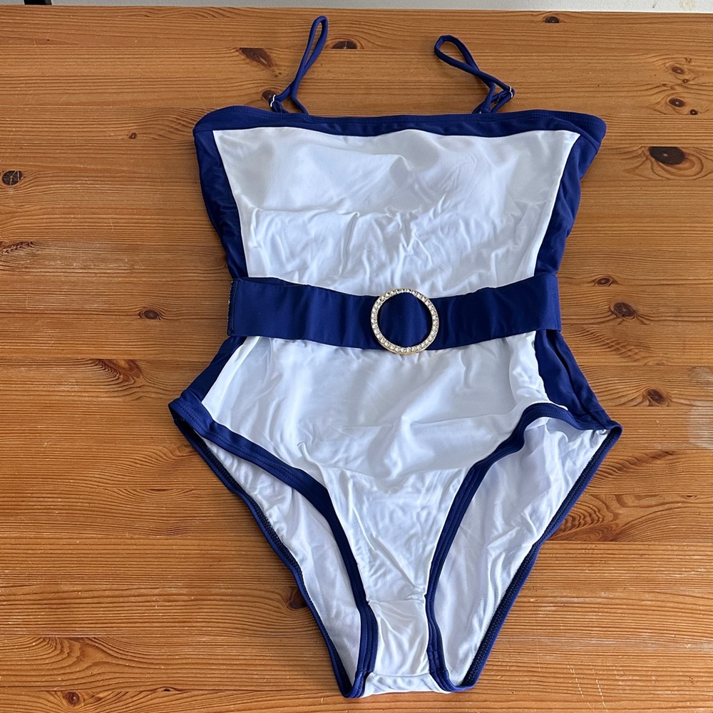 Women’s Swimwear Blue and White Swimsuit